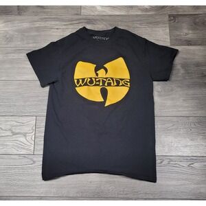 Adult Wu-Tang Clan T-Shirt Black Yellow Graphic Tee Print Size S